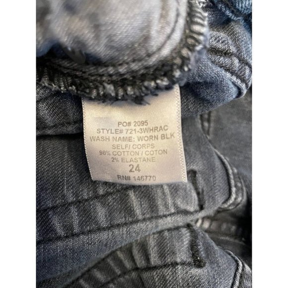 RE/DONE ORIGINALS High Rise Ankle Crop Blue Jean Size 24 Raw Fray Hem Button Fly - Picture 11 of 12